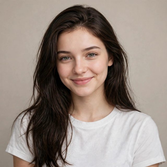Retrato de Vera, morena de ojos verdes